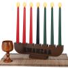10 Pieces Kwanzaa Kinara Set Wooden Kwanzaa Candle Holder Kwanzaa Celebration Decorations view 1