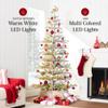 Best Choice Products Pre-Lit Sparse Christmas Tree 9ft Artificial Flocked Pine Holiday Dcor Aspen Noble Fir White & Multicolor LED Lights- Green view 4