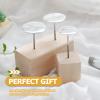 Abaodam Baking Flower Nail Base 4Pcs Wooden Carving Flower Display Stand for Cake Decorating Smooth Surface Practical Baking Tool 1.45In Square view 4