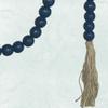 90" Wooden Bead Garland with Jute Tassels - Boho Wedding Garland, Rustic Boho Home Decor, Coffee Table, Mantle Decorations, Farmhouse Decor, Boho Decor (4, Caribbean Blue Round) view 4