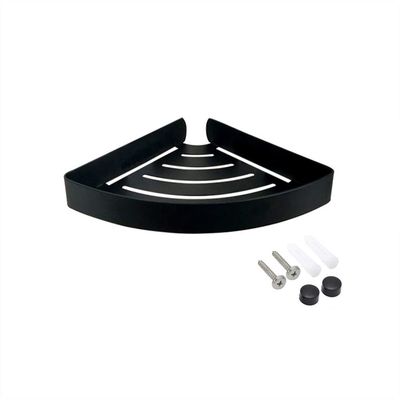 Corner Shower Caddy Bathroom Shower Corner Shelf, SUS 304 Stainless Steel Shower Caddy Wall Mount Triangular Bathroom Floating Shelves Shower Organizer (Color : Black 1 Layer)