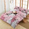 Alandar Home Twin Duvet Cover Sets Snowman Christmas Pink Xmas Tree,3 Piece Bed Set Ultra Soft Quilt Covers and Pillowcases,Winter Snowflakes Microfiber Bedding Set for Bedroom Guest Room Dorm view 2
