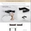 Black Bathroom Accessories Set Hardware Kit Wall Mount Hand Towel Hanger Holder Toilet Roll Paper Rack Robe Hook Rail,Hook view 3