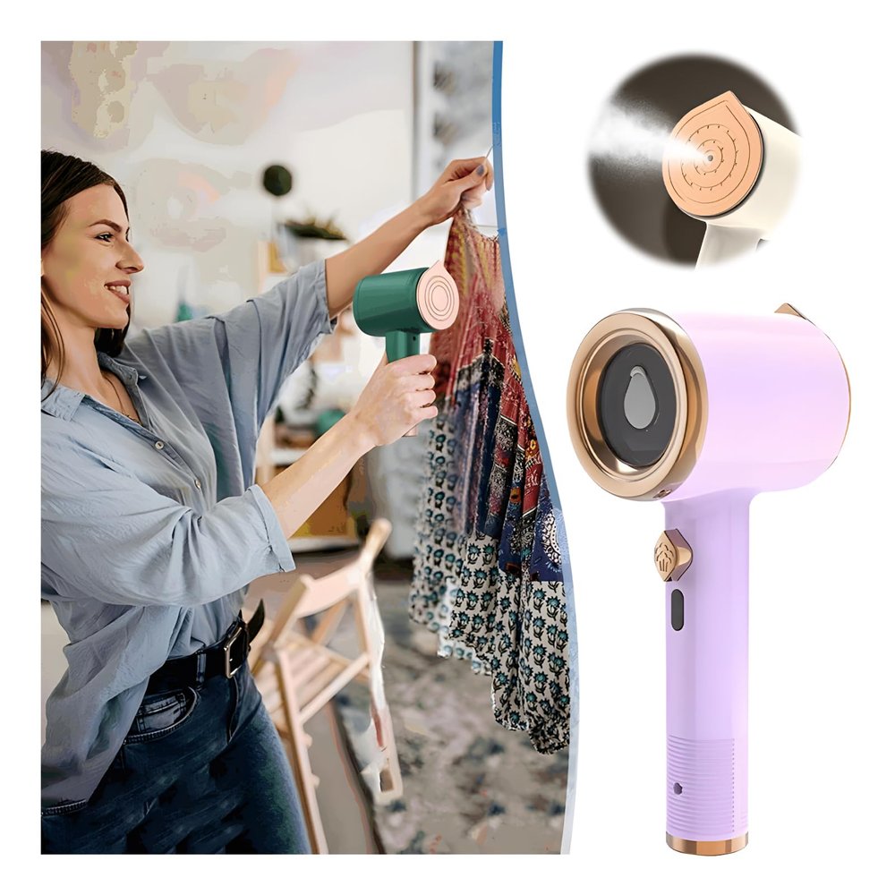 Handheld Portable Mini Ironing Machine, 2024 Travel Mini Steam Iron, Electric Garment Steamer Iron: Wrinkle-Free Perfection for Clothes, Fast Preheating Steam Dry Ironing for Dress Shirt (Purple)