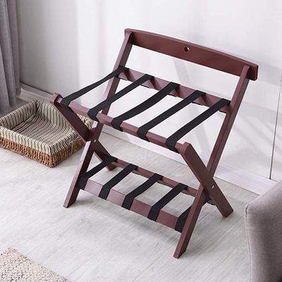 Scpantkend Hotel Solid Wood Folding Luggage Rack,Room Luggage Holder,Travel Break Folding Stool