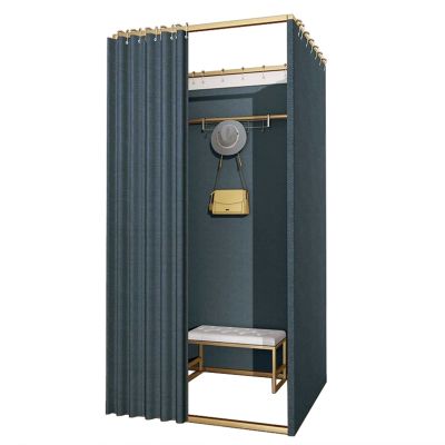 Fitting Room Clothing Store Privacy Screen Portable Fitting Room, Dressing Room with Shading Curtain, Temporary Privacy Cabana, Changing Room for Clothing Store/Boutiques/Office ( Color : Blue , Size