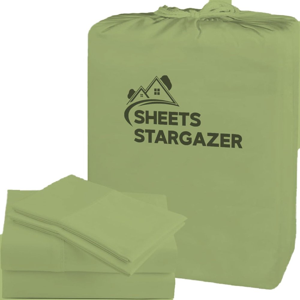 100% Egyptian Cotton Sage Sheets Set King Size, 1000 Thread Count King Sheets Set 4 Piece Sets, Luxury Hotel Quality Bed Sheets King, 18 Inch Deep Pocket Soft Cooling Bedding Sheets Sets King