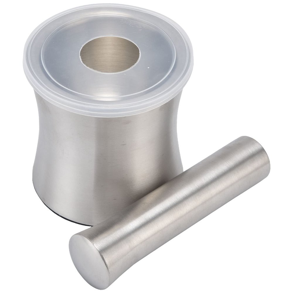 18/8 Stainless Steel Garlic Mortar and Pestle Set - Good Stability Mortar with Dual Structure, Wear Resistant, Easy Clean Grinder for Garlic Press or Spice Grinding