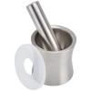 18/8 Stainless Steel Garlic Mortar and Pestle Set - Good Stability Mortar with Dual Structure, Wear Resistant, Easy Clean Grinder for Garlic Press or Spice Grinding view 3