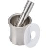 18/8 Stainless Steel Garlic Mortar and Pestle Set - Good Stability Mortar with Dual Structure, Wear Resistant, Easy Clean Grinder for Garlic Press or Spice Grinding view 4