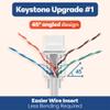 Everest easyJACK - 45 Angled Speed Termination Keystone Tool Set - with 20-Pack of RJ45 Cat6A Keystone Jacks in White (Slim Profile Design) - Time Saver Network Punch Down Tool Cat6A view 4