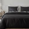 HeimenAogo 600TC Egyptian Cotton Duvet Cover Full Size Sateen Weave, Silky Soft and Breathable Bedding Set with Zipper Closure, Long Staple Cotton Bed Linen Moonless Night Black 3Pcs (80"90") view 1