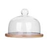 ABOOFAN Wooden Cake Tray Display Stand with Dome Cake Server and Glass Cover view 1
