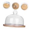 ABOOFAN Wooden Cake Tray Display Stand with Dome Cake Server and Glass Cover view 2