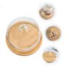 ABOOFAN Wooden Cake Tray Display Stand with Dome Cake Server and Glass Cover view 3