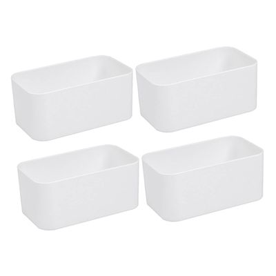 ARTIBETTER 4pcs Wall Mounted Storage Organizer Bins Adhesive Floating Storage Boxes for Remote Control Toothbrush Cosmetics and Personal Care Products