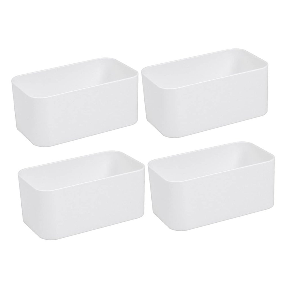 ARTIBETTER 4pcs Wall Mounted Storage Organizer Bins Adhesive Floating Storage Boxes for Remote Control Toothbrush Cosmetics and Personal Care Products