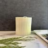 Ribbed Pillar Candle Organic Soy Wax Aesthetic Candle, Decorative Candle, Wedding Candle, Christmas Eve Candle 4 * 2.5 inch (Pumpkin Spice Buttercream, 4 * 2.5inch Orange) view 3