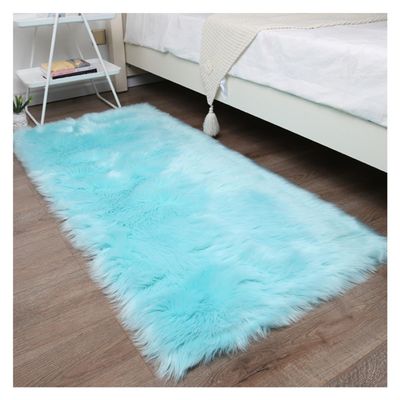KXCR Fluffy Area Rug Durable Living Room Carpet Soft Shaggy Rugs Rectangular Carpets Fuzzy Indoor Modern Plush Area Mats for Kids Girls Bedroom Home Decor (Color : Lake Blue, Size : 70x120cm)