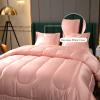 Kanak Bedding 3PC Silky Comforter Set Satin Comforter Silky 300 GSM Alternative Down Comforter Soft Filling 1 Comforter 2 Pillowcase..(Cal-King Peach) view 4
