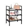 HEXEH Shoe Rack Multi-Layer Shoe Rack with Steel Pipes Shelves, Black Free Standing Shoe Storage Shelf for Closet Entryway Hallway, Space Saving Shoe Storage Cabinet (Color : 3 Layer-45cm) view 1