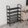 HEXEH Shoe Rack Multi-Layer Shoe Rack with Steel Pipes Shelves, Black Free Standing Shoe Storage Shelf for Closet Entryway Hallway, Space Saving Shoe Storage Cabinet (Color : 3 Layer-45cm) view 4