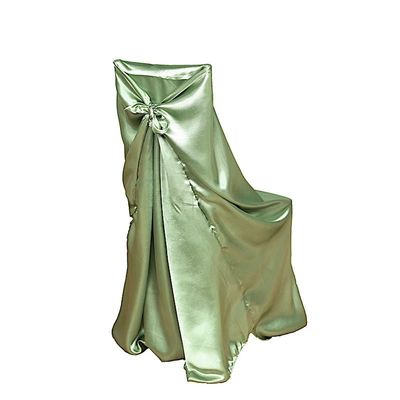 Balsa Circle 12 pcs Sage Green Universal Satin Chair Covers Slipcovers for Wedding Party Ceremony Reception Decorations