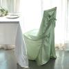 Balsa Circle 12 pcs Sage Green Universal Satin Chair Covers Slipcovers for Wedding Party Ceremony Reception Decorations view 2