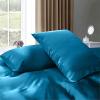 Kanak Bedding Satin 5 Piece Silk Like Duvet Cover Set,Ultra Soft and Breathable Bedding Set with 1pc Duvet Cover Zipper Closure & 4Pillow Cover.(TurqBlue,Full XL) view 3