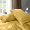 Kanak Bedding Satin 5 Piece Silk Like Duvet Cover Set,Ultra Soft and Breathable Bedding Set with 1pc Duvet Cover Zipper Closure & 4Pillow Cover.(Gold,Twin) view 3