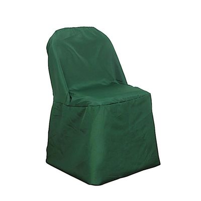 Balsa Circle 12 pcs Hunter Green Polyester Folding Chair Covers Linens for Wedding Reception Party Supplies Decorations