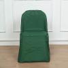 Balsa Circle 12 pcs Hunter Green Polyester Folding Chair Covers Linens for Wedding Reception Party Supplies Decorations view 3