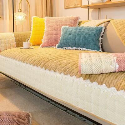 Couch Covers Sectional L Shape Sofa Cover Pure Color Dutch Velvet Couch Cover 1/2/3/4 Seater Nordic Modern Sofa Slipcover Quilted Non-Slip Furniture Protector ( Color : Color B , Size : 70*120cm/28*47