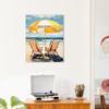 Wynwood Studio Nautical and Coastal Contemporary Wrapped Canvas Art - Beach for Two, Wall Art for Living Room, Bedroom, and Bathroom, 20" x 24", Yellow and Blue Home Decor view 4