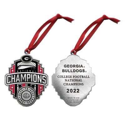 2025 Georgia Bulldogs National Championship Back to Back Ornament | Hand-Sculpted Christmas Tree Ornament | Intricately Crafted Metal Pewter Alma Mater Inlay