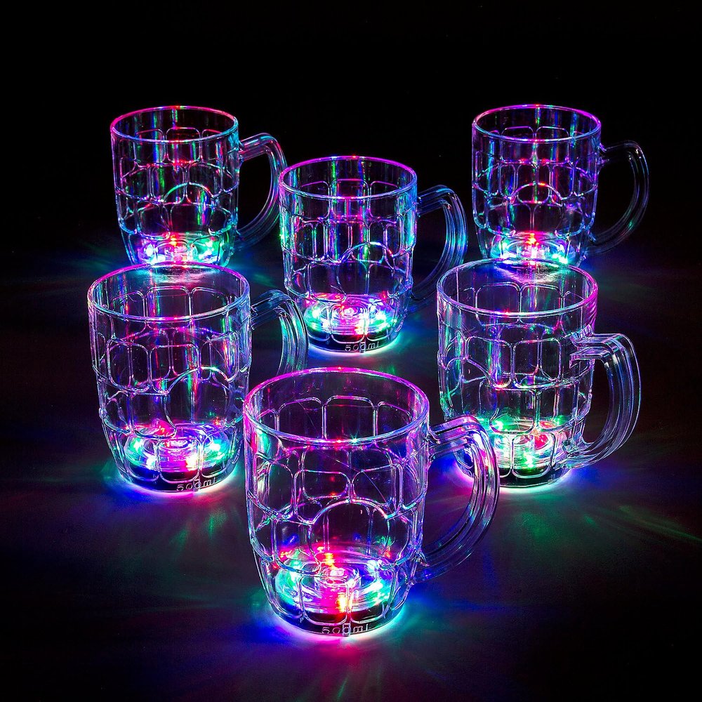 Fun Express Flashing Beer Mugs Bulk 6 Pc