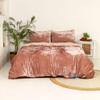 DecorAvenue Ultra-Luxe Solid Velvet Duvet Cover, Boho Bedding UO Comforter Bedding Donna Cover,3 Pc Duvet Set, Velvet Bedding Set (Rose Gold,Full 80" x 90") view 1