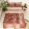DecorAvenue Ultra-Luxe Solid Velvet Duvet Cover, Boho Bedding UO Comforter Bedding Donna Cover,3 Pc Duvet Set, Velvet Bedding Set (Rose Gold,Full 80" x 90") view 3