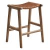 Modway Saoirse Faux Leather Wood Counter Stool - Set of 2 in Walnut Brown view 4