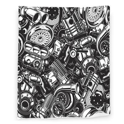 Engine Blanket 40" x 50" Industrial Metal Machine Equipment Tools Super Soft Bedding Fleece Throw Blanket Microfiber Flannel Blankets Couch Sofa Warm Lightweight for Boys Girls