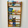 Handmade Solidwood Wall Mounted Montessori Kids Bookshelf, Solid Pine 4 Tier Book Display for Children Bedroom, Nursery Furniture Bookcase, Pine Tree Book Organiser for Living Room (Chestnut) view 2