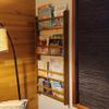 Handmade Solidwood Wall Mounted Montessori Kids Bookshelf, Solid Pine 4 Tier Book Display for Children Bedroom, Nursery Furniture Bookcase, Pine Tree Book Organiser for Living Room (Chestnut) view 3