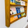 Handmade Solidwood Wall Mounted Montessori Kids Bookshelf, Solid Pine 4 Tier Book Display for Children Bedroom, Nursery Furniture Bookcase, Pine Tree Book Organiser for Living Room (Chestnut) view 4