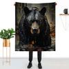 Black Bear Blanket 50" x 60" Forest Wild Animal Nature Hunting Bear Super Soft Bedding Fleece Throw Blanket Microfiber Flannel Blankets Couch Sofa Warm Lightweight for Boys Girls view 2