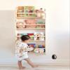 Handmade Solidwood Wall Mounted Montessori Kids Bookshelf, 4 Tier Book Display for Children Bedroom, Nursery Furniture Bookcase, Solid Wood Pine Tree Book Organiser for Living Room (Natural) view 2