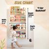 Handmade Solidwood Wall Mounted Montessori Kids Bookshelf, 4 Tier Book Display for Children Bedroom, Nursery Furniture Bookcase, Solid Wood Pine Tree Book Organiser for Living Room (Natural) view 3