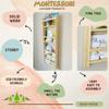 Handmade Solidwood Wall Mounted Montessori Kids Bookshelf, 4 Tier Book Display for Children Bedroom, Nursery Furniture Bookcase, Solid Wood Pine Tree Book Organiser for Living Room (Natural) view 4