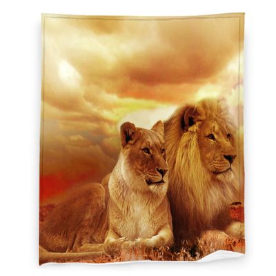 Lion Blanket 40" x 50" Africa Wildlife Animal Tropical Jungle King Super Soft Bedding Fleece Throw Blanket Microfiber Flannel Blankets Couch Sofa Warm Lightweight for Boys Girls