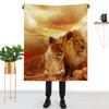 Lion Blanket 40" x 50" Africa Wildlife Animal Tropical Jungle King Super Soft Bedding Fleece Throw Blanket Microfiber Flannel Blankets Couch Sofa Warm Lightweight for Boys Girls view 2