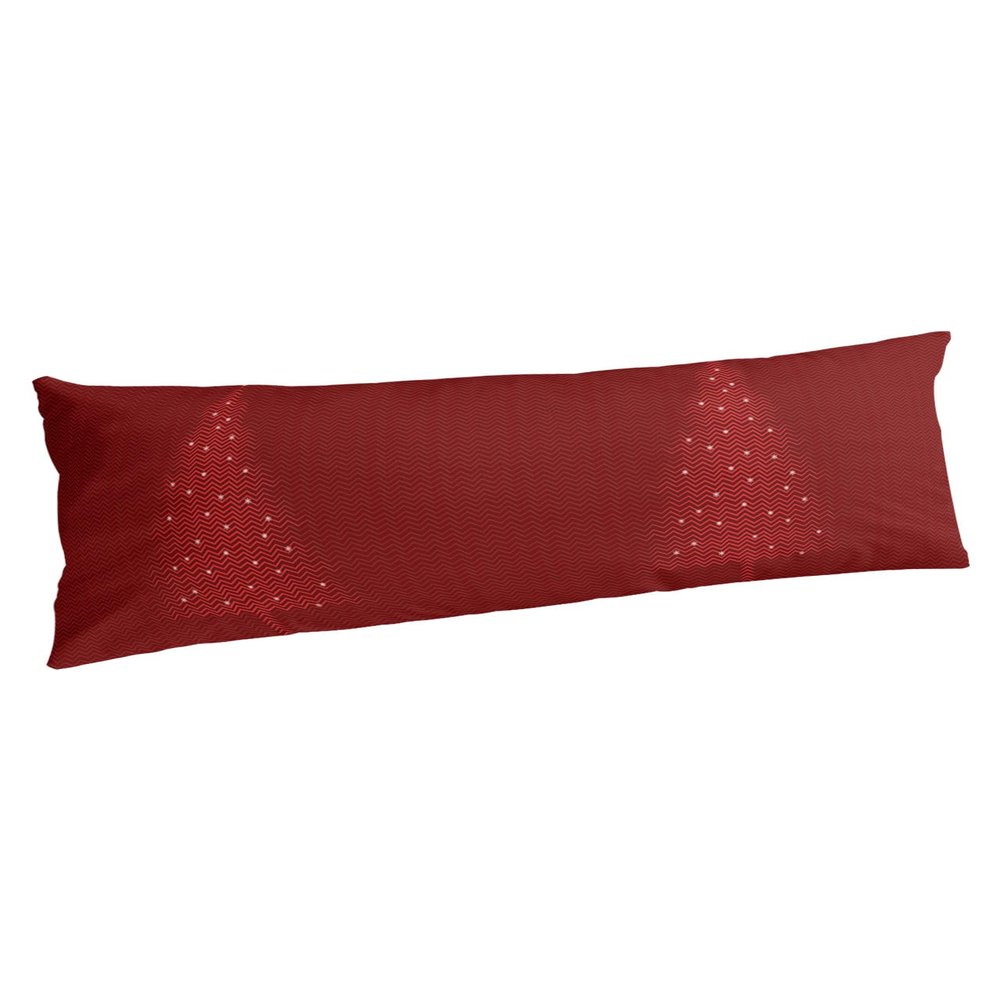 Christmas Body Pillowcase, Soft Bed Throw Pillow Covers Luxury Decorative Sofa Couch Long Lumbar Bolster Pillow Sham Cushion Case with Envelope Closure, Modern Minimalist Xmas Tree Red Stripes 20"x54"